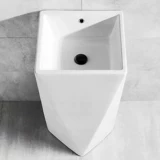 Простая и персонализированная раковина на пьедестале для ванной комнаты, вертикальная объединенная художественная раковина, встроенная напольная раковина для балкона, большая