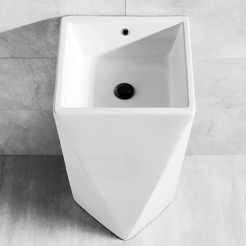 Простая и персонализированная раковина на пьедестале для ванной комнаты, вертикальная объединенная художественная раковина, встроенная напольная раковина для балкона, большая