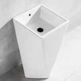 Простая и персонализированная раковина на пьедестале для ванной комнаты, вертикальная объединенная художественная раковина, встроенная напольная раковина для балкона, большая