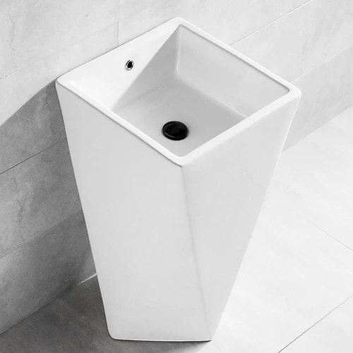 Простая и персонализированная раковина на пьедестале для ванной комнаты, вертикальная объединенная художественная раковина, встроенная напольная раковина для балкона, большая