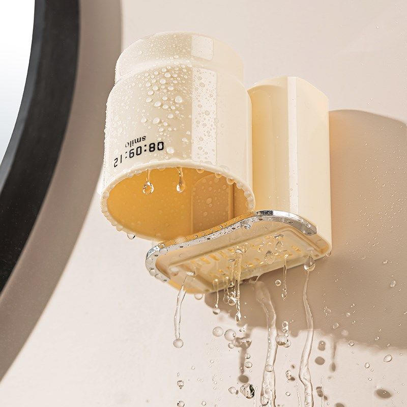 。牙杯牙刷架子置物架电动刷牙漱口杯收纳挂架免打孔壁挂式高级情