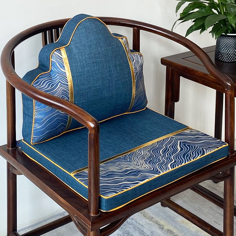 中式靠山枕茶椅垫圈椅坐垫靠垫防滑可拆洗定制云朵沙发抱枕靠背垫