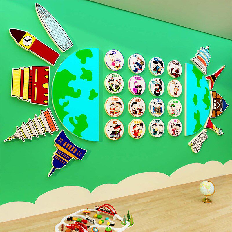 56五十六个民族团结幼儿园环创板主题成品文化地图墙面装饰贴纸画,家居饰品,文化墙贴,淘宝优惠券,粉丝福利购,淘宝优惠卷