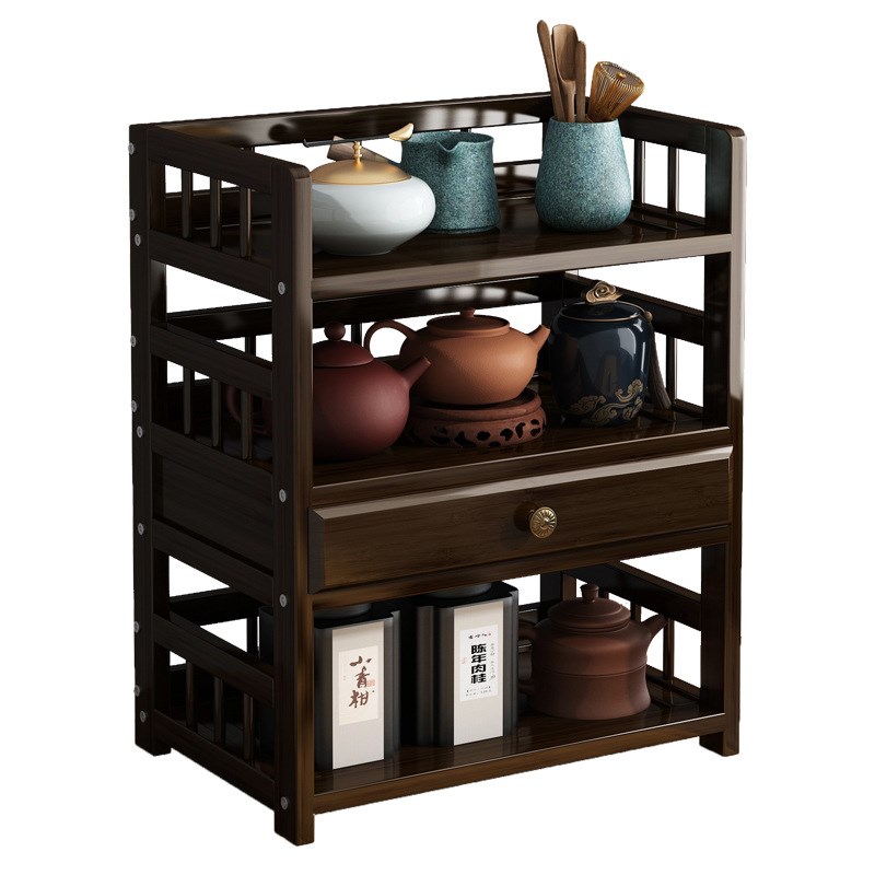 桌面茶水柜置物架新中式茶台展示柜小型茶叶茶具收纳柜茶桌侧边柜