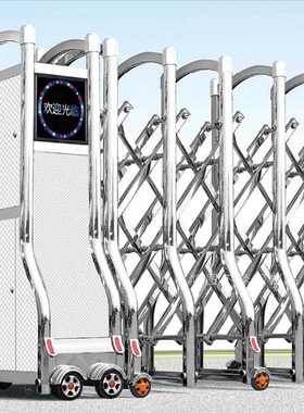 雷盾门工厂不锈钢大门电动遥控折叠门庭院宽体围栏V门小区平移门