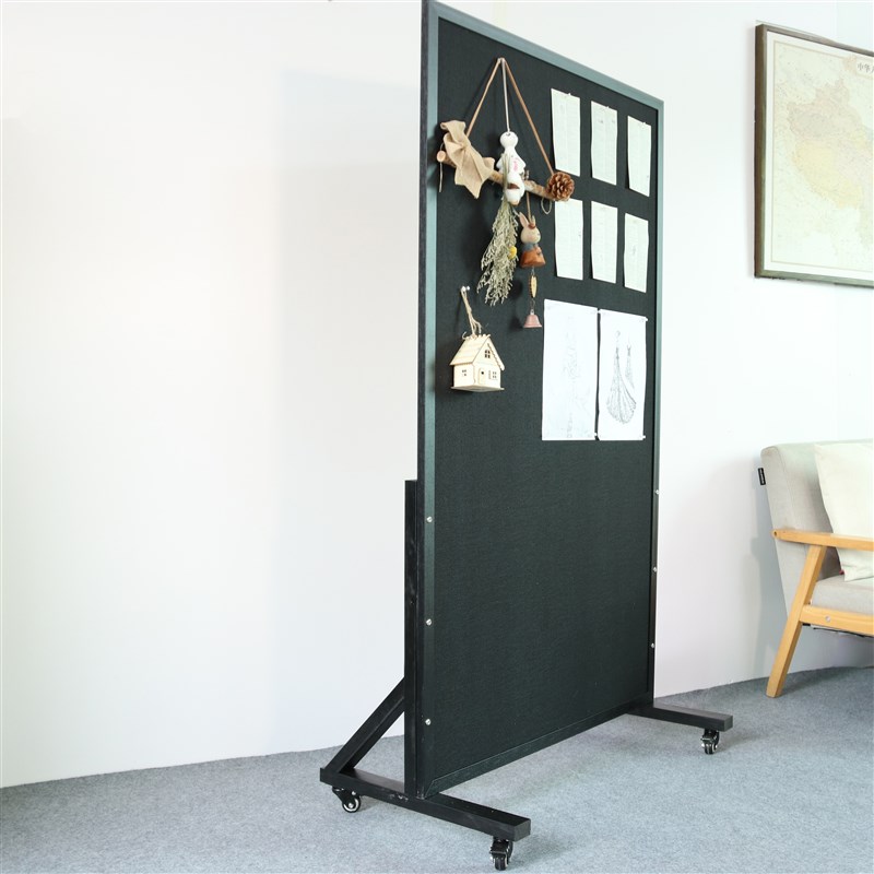 黑框移动软木板照片墙毛毡板落地立式支架式留言板展板展示墙板公