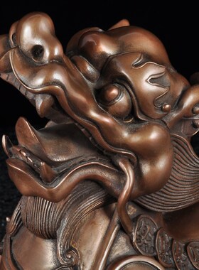 紫铜貔貅摆件一对中式招财皮丘摆设家居客厅装饰品乔迁招财礼品