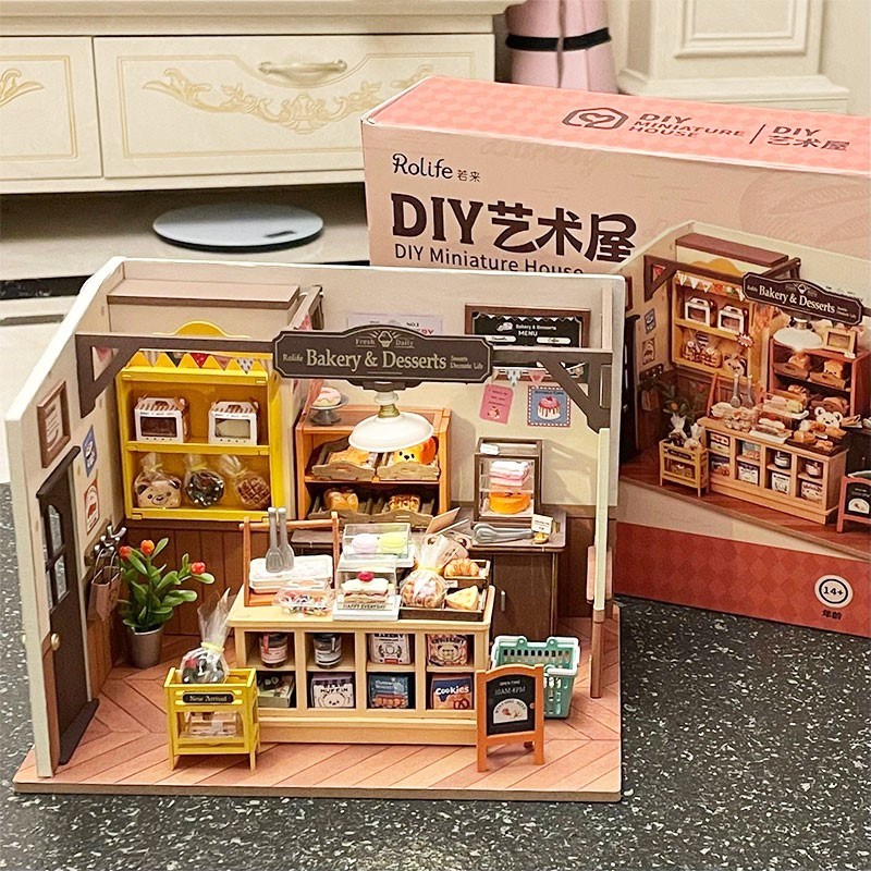 贝卡的面包店diy手工小屋房子模型别墅场景积木女孩礼物玩具