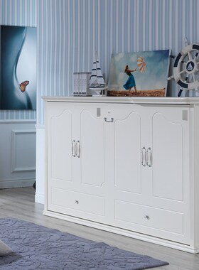 韩式多功能隐形床侧翻床柜床壁挂床侧翻折叠床 墨菲床翻转床隐藏