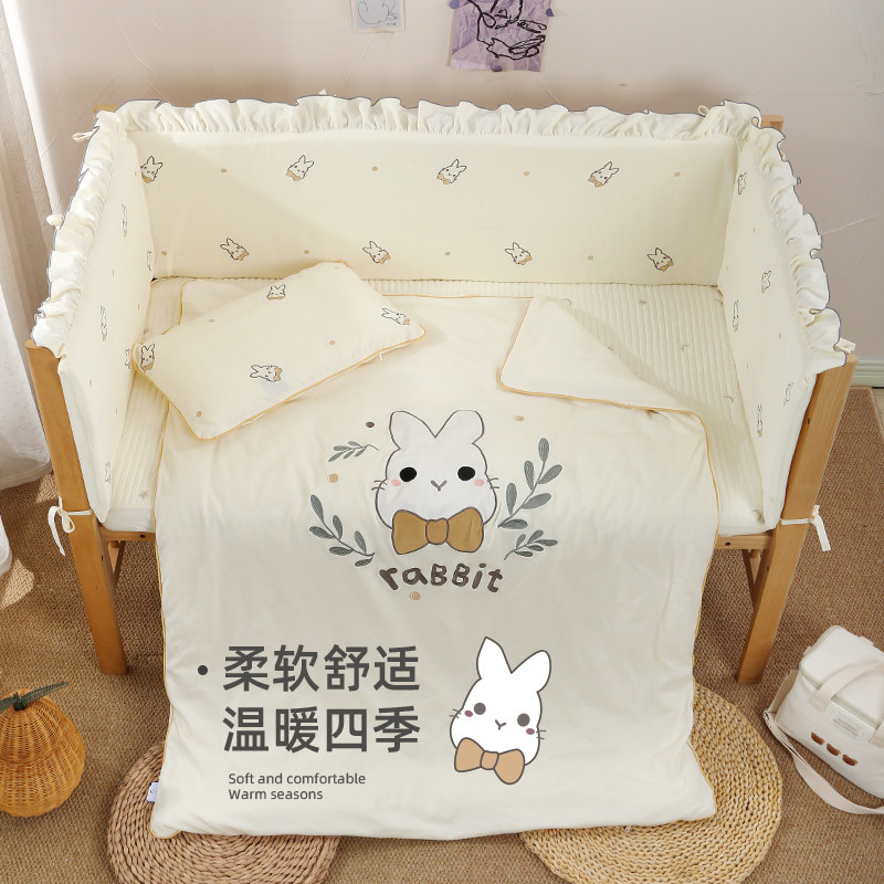 婴儿床床围栏软包防撞宝宝儿童拼接床围挡布a类透气 加高定制