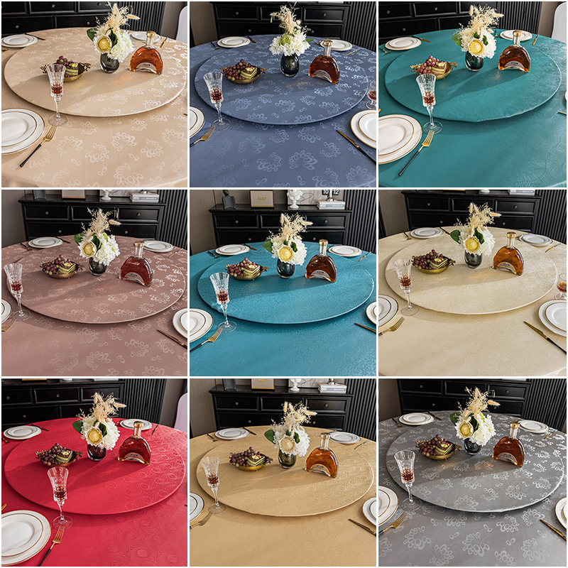 欧式圆桌桌布防水防油免洗家用酒店饭厅餐桌垫防烫圆形桌布餐桌布