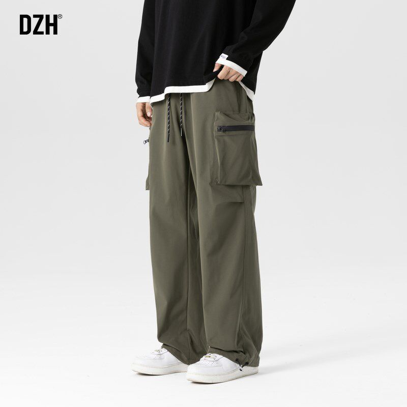 男士冲锋裤男款黑色工装裤男春季机能裤抽绳束脚裤2025新款伞兵裤