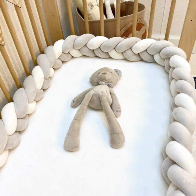 编织透气麻花床围防撞护栏婴儿床围栏包边宝宝拼接床围软包床头条