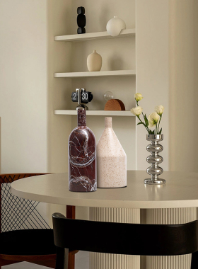 侘寂风欢醉大理石摆件欧式客厅家居简约装饰品样板间客厅饭厅桌面