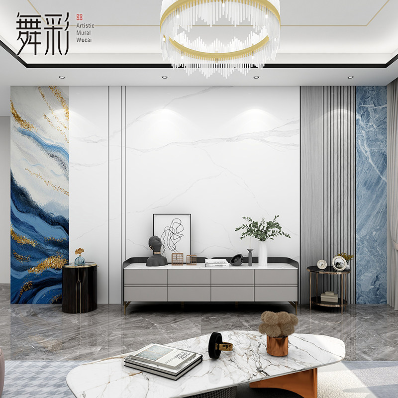 大理石几何壁布电视背景墙壁纸现代简约客厅沙发影视墙纸格珊墙布