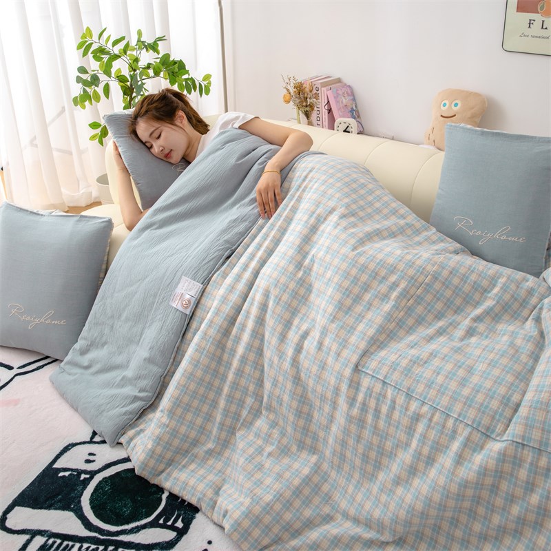 A类纯棉抱枕被子两用全棉水洗棉汽车靠枕折叠空调被多功能夏凉被