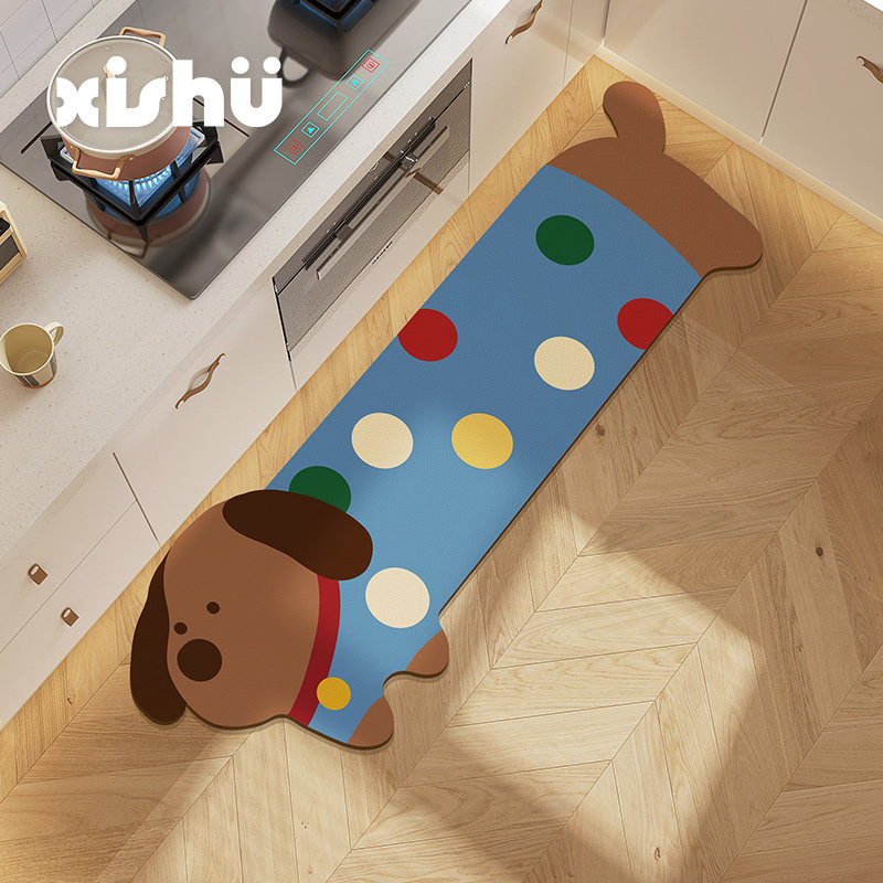 西树卡通厨房防水防油地毯可擦免洗耐脏长条脚垫做饭门口皮革地毯,居家布艺,厨房地垫,淘宝优惠券,粉丝福利购,淘宝优惠卷