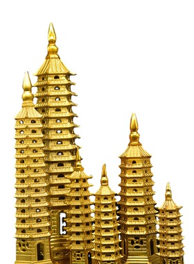 纯铜文昌塔建筑铜塔礼品铜器摆件九层十三层塔办公室书桌工艺摆饰