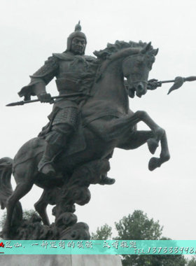 大型铸铜骑马人物雕塑定制户外园林景观胡服射骑景观塑像摆件制作