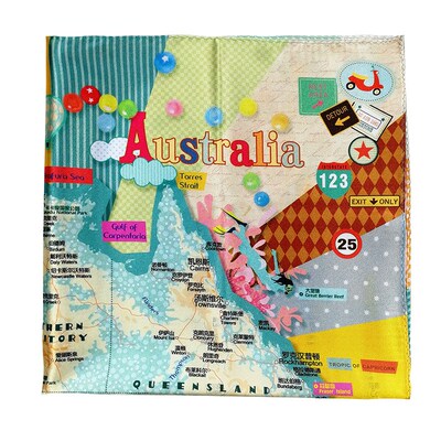 地图小丝巾旅游纪念礼品