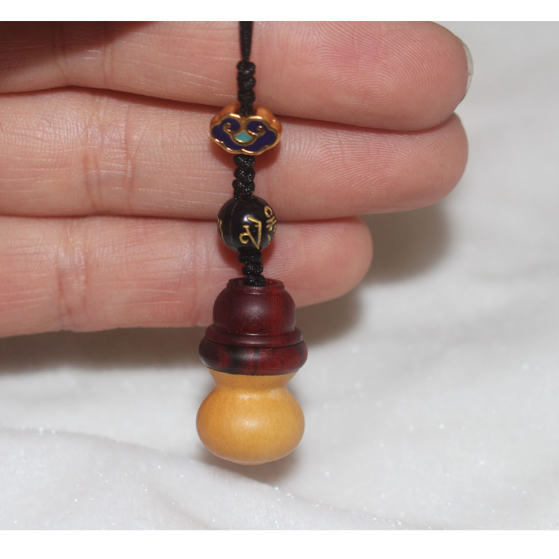 端午小葫芦香囊本长草里金小虫具香囊红木蒙芯丝扣口盖的产地挂坠