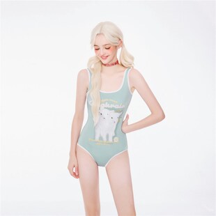 holii 鬼马少女甜辣竞速多巴M胺学生遮肚显瘦连体游泳衣 2024新款