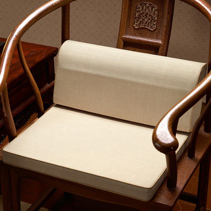 新中式腰靠c红木沙发靠枕办公室护腰靠背纯色椅垫坐垫靠垫一体定