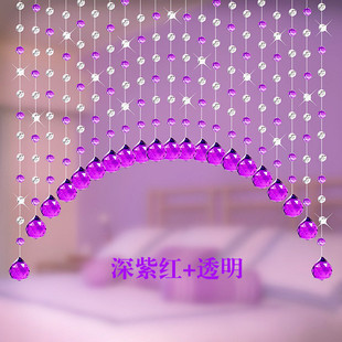 水晶珠帘隔断客厅新道卧x室弧形门帘成品玄关化妆室半挂帘子 过款