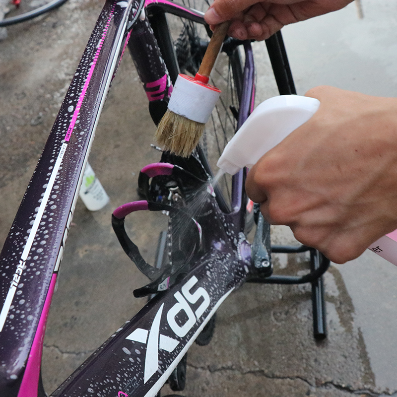 洗车毛刷纯鬃毛细m节刷小刷子公路车山地洗车工具木质手柄