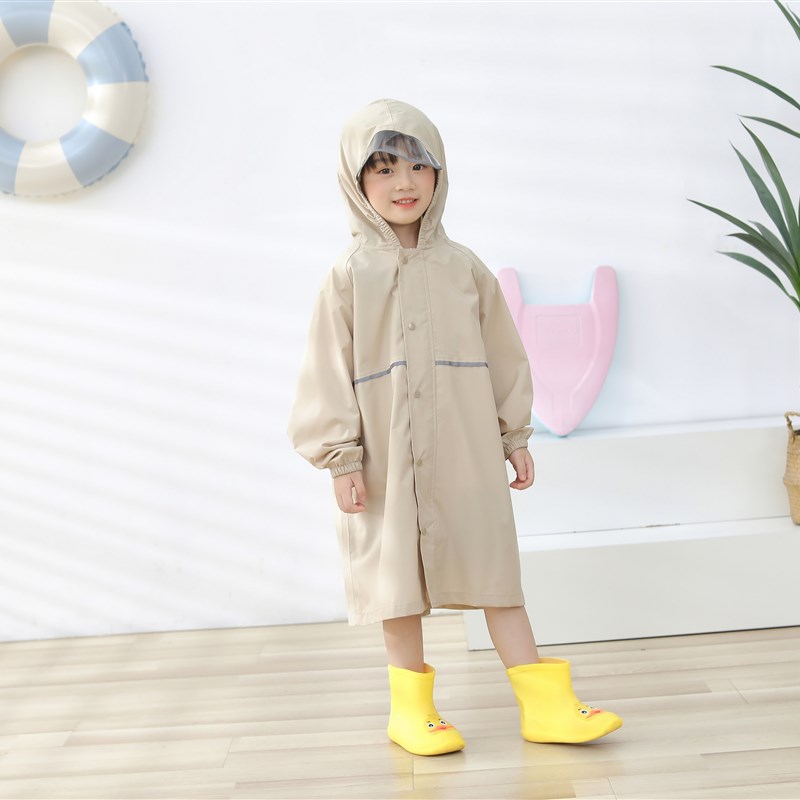 日系2023新纯色可亲子薄款儿童雨F衣防水全身男女小学生成人雨披