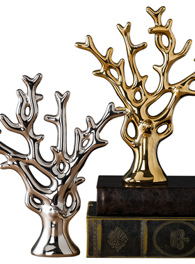 家居装饰品工艺品小摆件家庭房y间客厅酒柜时尚摆设创意电镀发财