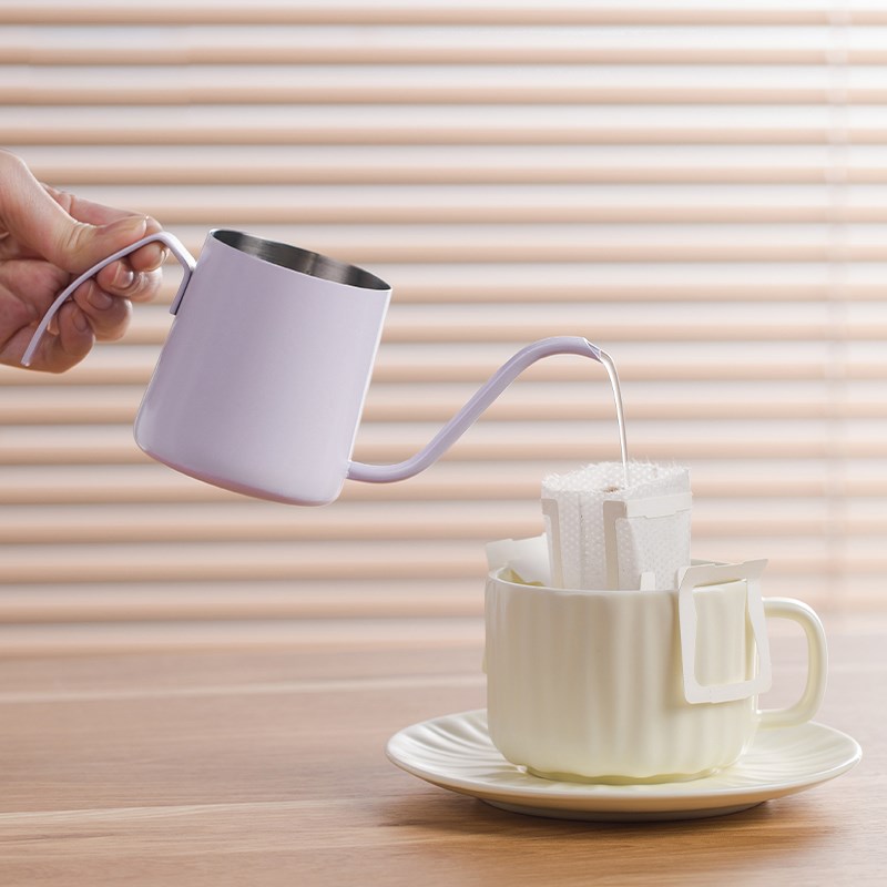 带刻度迷你便携手冲壶咖啡壶长嘴细口壶不锈钢7柄U挂耳咖啡注水壶