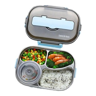 304不锈钢饭盒k汤碗学生专用餐盘上班族分格大容量餐盒微波炉加热