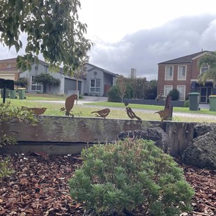 五只铁艺鸟剪影乡村风花园庭院木栅E栏摆件鸟雕塑篱笆围栏前院装