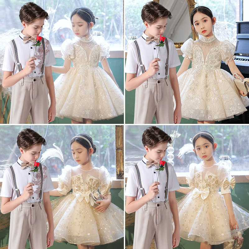 儿童合唱演出服h中小学生主持诗歌朗诵服装男女童舞蹈表演礼服套