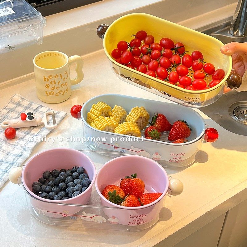 多巴胺沥水篮家用客厅厨s房淘菜水果果盘双层加厚滤水大容量洗菜,餐饮具,洗菜盆/沥水篮/漏水筛,淘宝优惠券,粉丝福利购,淘宝优惠卷