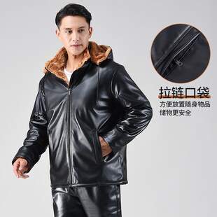 外卖摩托车骑行代驾外卖防风防水宽松厚外 套m装 冬季 加绒皮衣皮裤