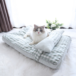四季 猫 通用b宠物垫子全可拆洗夏季 狗狗床垫狗窝床垫网红睡垫韩式