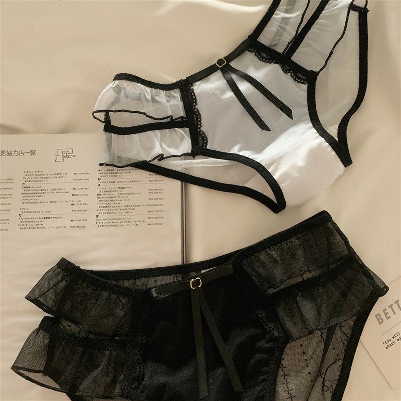 森日和叶a高颜值纯欲网纱女士三角裤甜美可爱蝴蝶结2024秋冬内裤