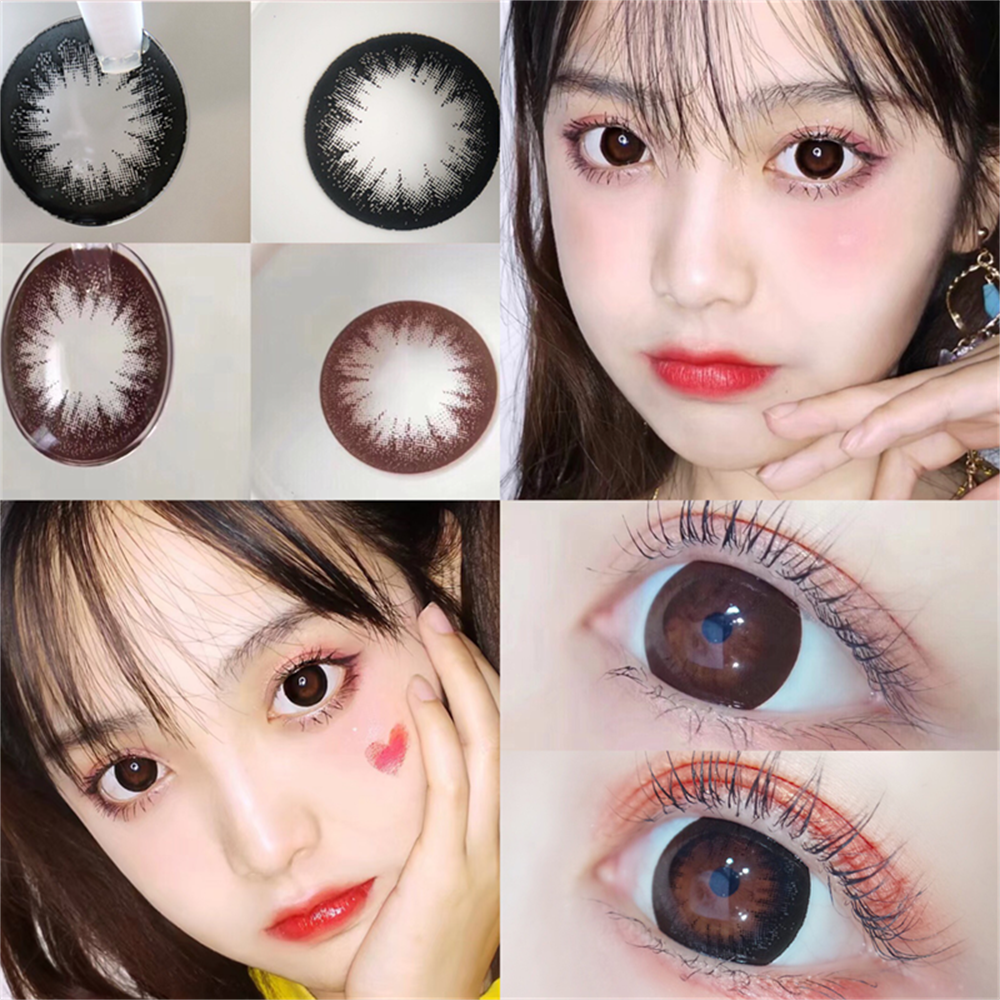 大美目黑色美瞳半年抛彩色隐形眼镜正品混血自然日常官方旗舰店