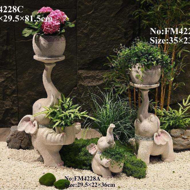 仿真石头仿真动物花器花盆景观摆设园艺花盆花器仿真植物景观