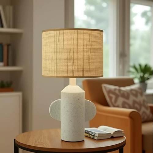 高级感陶瓷双耳简约复古客厅装饰书房创意民宿卧室床头台灯