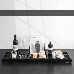 样板间卫生间摆件可伸缩浴缸边上饰品置物架托盘简约泡澡置物陈设