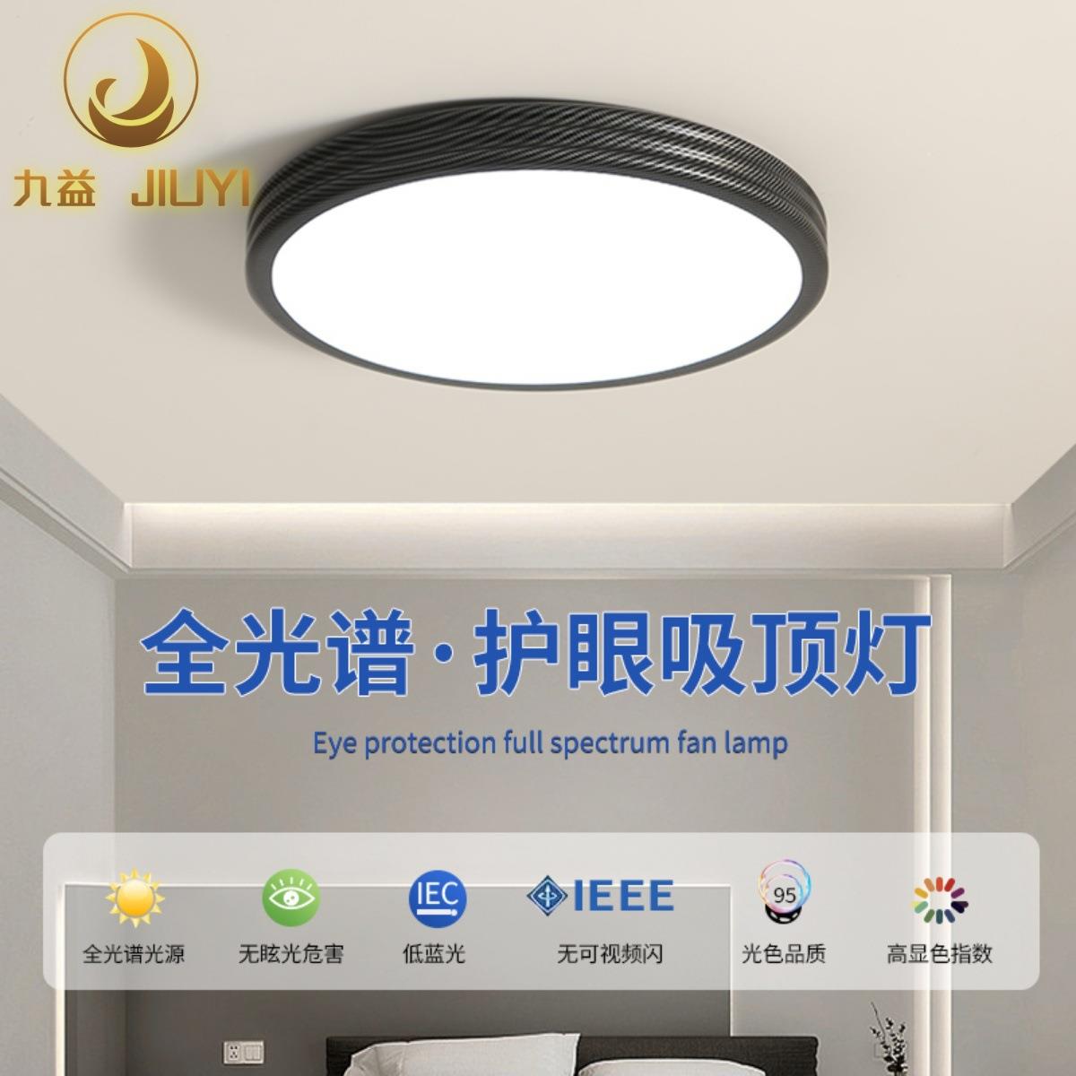 意式超薄卧室灯现代简约大气碳纤维铁艺主卧室房间护眼书房吸顶灯