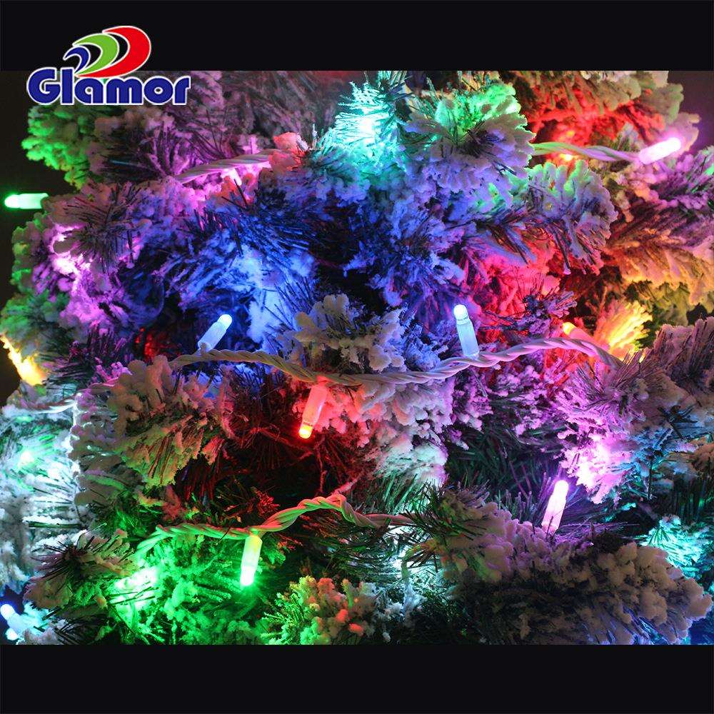 RGB闪烁灯串220VLED星星灯LED灯彩灯串灯10米100灯七彩变色加闪动
