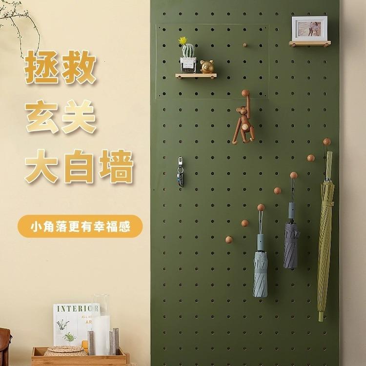 实木多层洞洞板墙上置物架玄关木质墙壁挂墙书架隔板收纳架挂板墙