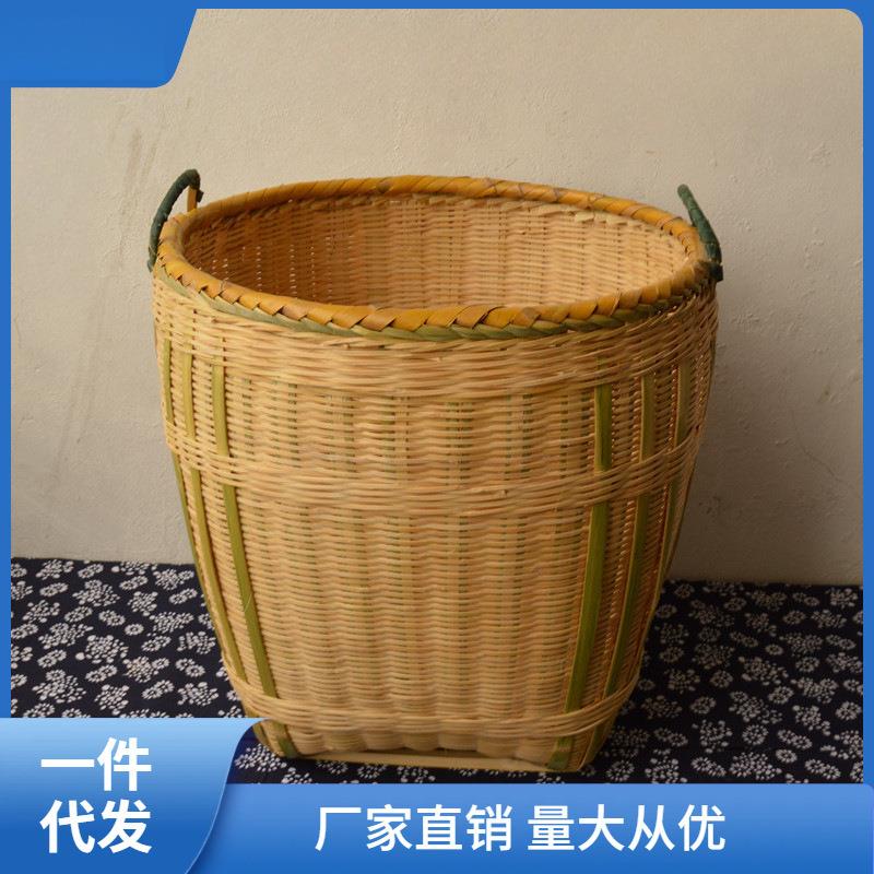 湘西手工竹编竹筐小大号筐家用田园厨房收纳筐超市展示筐带盖瞬奋