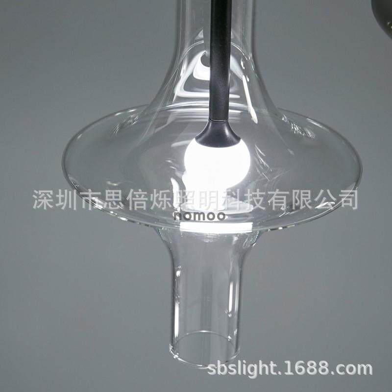 现代简约吧台玻璃管吊灯北欧设计师餐厅轻奢卧室床头LED灯轻奢风