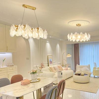 2024新款法式轻奢客厅吊灯水晶餐厅灯主卧室现代网红珍珠云雾灯具