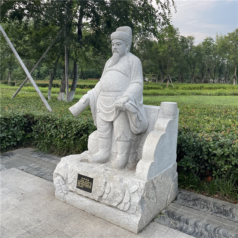 石雕人像青石仿古人物雕塑像校园雕塑园林景观名人半身石像摆件
